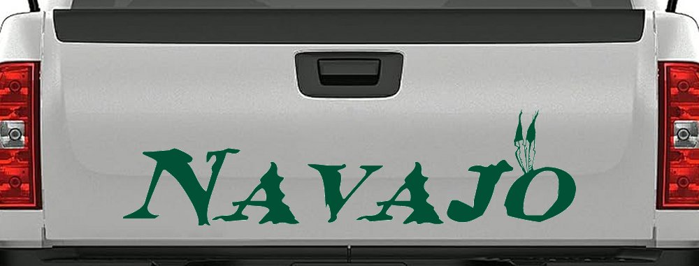 Navajo Indian Western Car or Truck Window Vinyl Decal Sticker (Dark Green)
