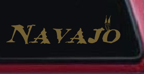 Navajo Indian Western Car or Truck Window Decal Sticker (Gold)