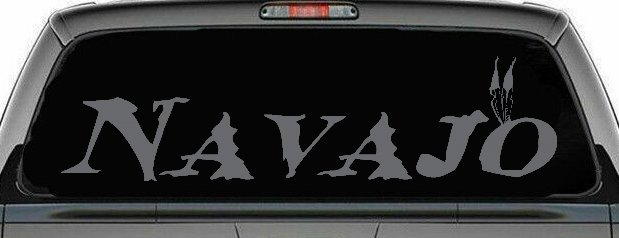 Navajo Indian Western Car or Truck Window Vinyl Decal Sticker (Silver)