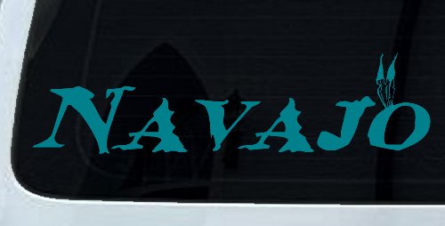 Navajo Indian Western Car or Truck Window Decal Sticker (Turquoise Blue)