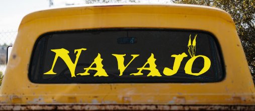 Navajo Indian Western Car or Truck Window Vinyl Decal Sticker (Yellow)