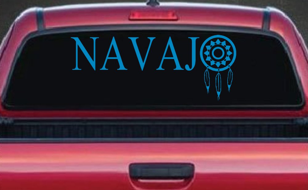 Navaho with Dreamcatcher O Native American Indian Dream Catcher Car or Truck Window Decal Sticker