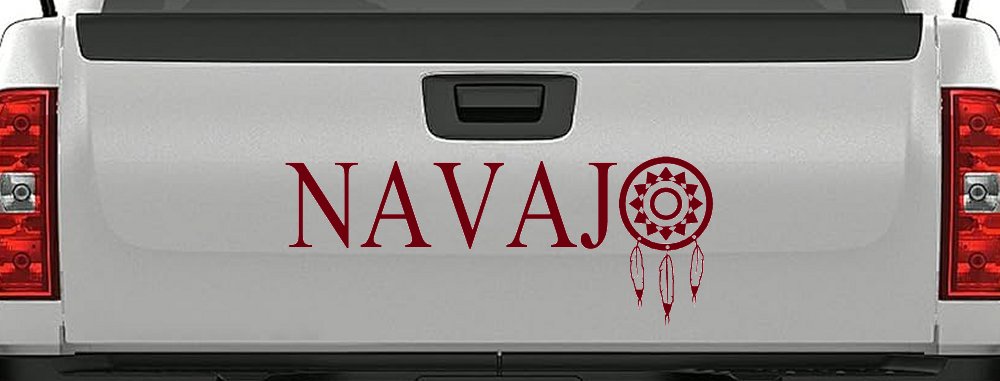 Navaho with Dreamcatcher O Native American Indian Dream Catcher Car or Truck Window Vinyl Decal Sticker (Burgundy)