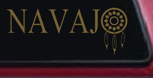 Navaho with Dreamcatcher O Native American Indian Dream Catcher Car or Truck Window Decal Sticker (Gold)