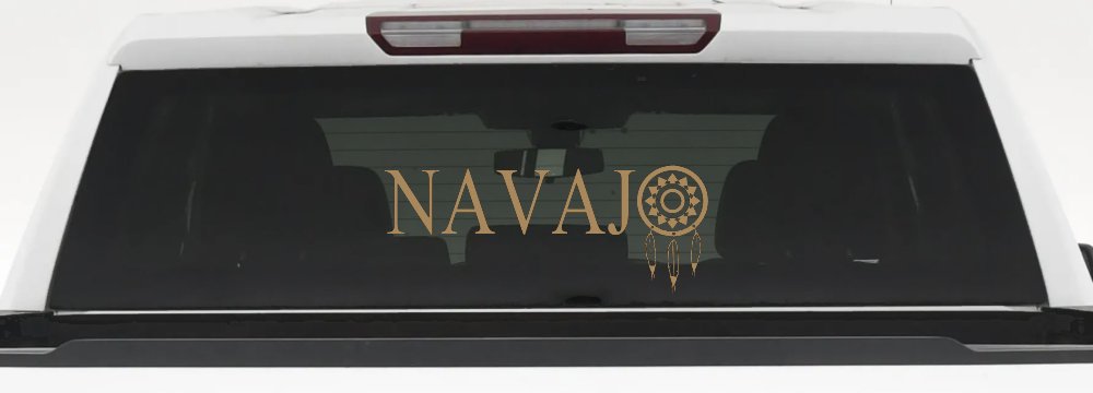 Navaho with Dreamcatcher O Native American Indian Dream Catcher Car or Truck Window Decal Sticker