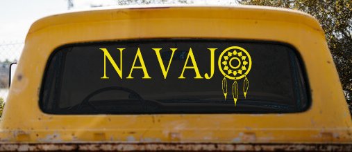 Navaho with Dreamcatcher O Native American Indian Dream Catcher Car or Truck Window Vinyl Decal Sticker (Yellow)