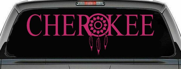 Cherokee Indian with Dreamcatcher O Native American Indian Dream Catcher Car or Truck Window Decal Sticker
