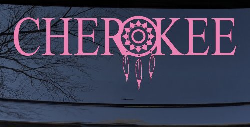 Cherokee Indian with Dreamcatcher O Native American Indian Dream Catcher Car or Truck Window Decal Sticker