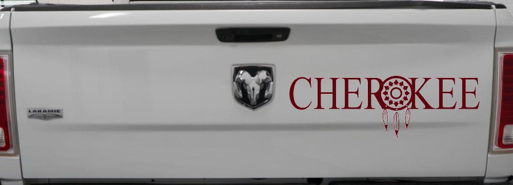 Cherokee Indian with Dreamcatcher O Native American Indian Dream Catcher Car or Truck Window Decal Sticker