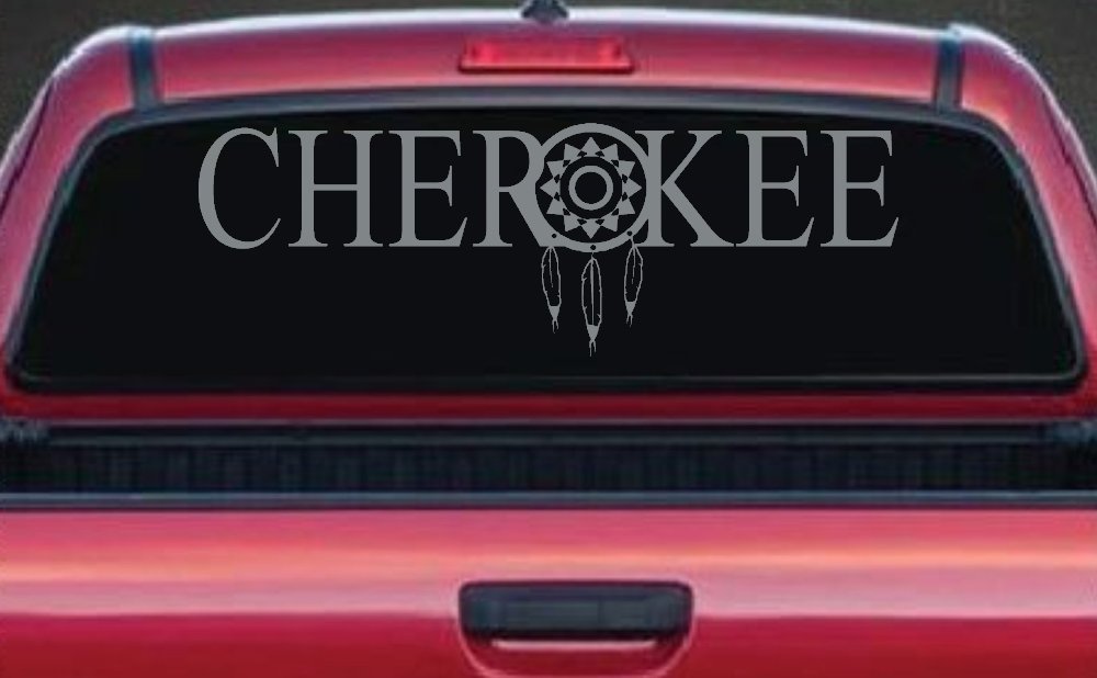 Cherokee Indian with Dreamcatcher O Native American Indian Dream Catcher Car or Truck Window Decal Sticker