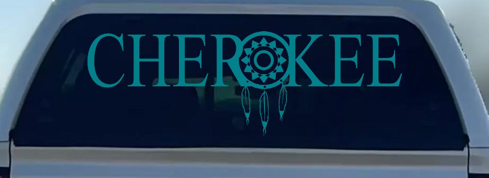 Cherokee Indian with Dreamcatcher O Native American Indian Dream Catcher Car or Truck Window Decal Sticker