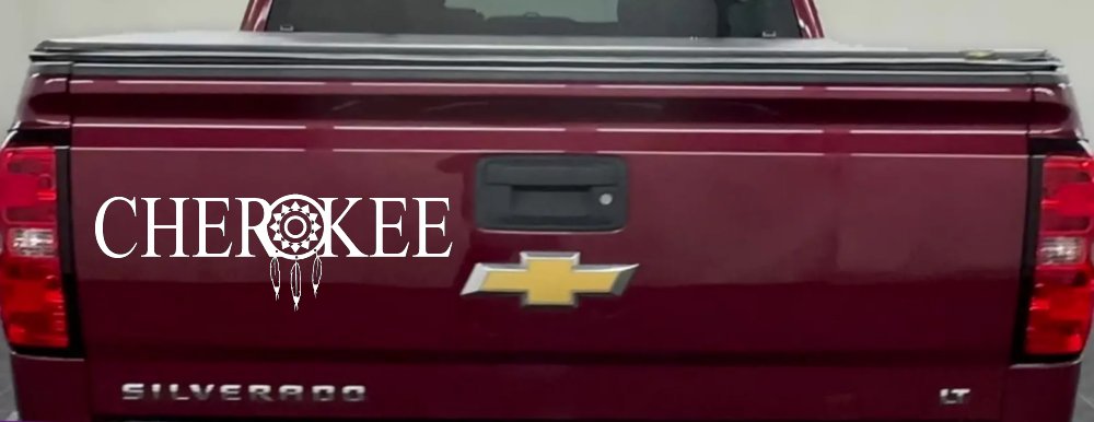 Cherokee Indian with Dreamcatcher O Native American Indian Dream Catcher Car or Truck Window Decal Sticker