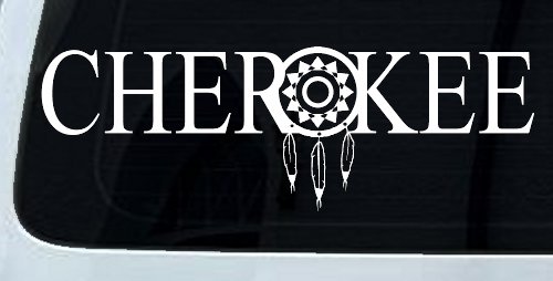 Cherokee Indian with Dreamcatcher O Native American Indian Dream Catcher Car or Truck Window Decal Sticker