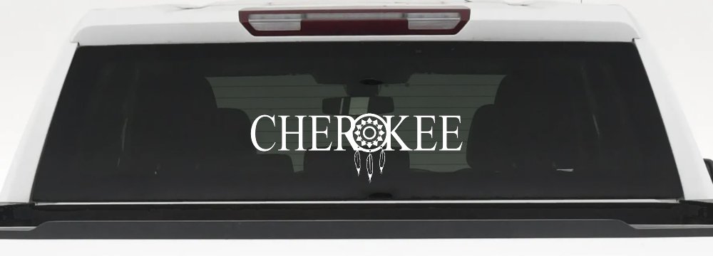 Cherokee Indian with Dreamcatcher O Native American Indian Dream Catcher Car or Truck Window Decal Sticker