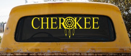 Cherokee Indian with Dreamcatcher O Native American Indian Dream Catcher Car or Truck Window Decal Sticker