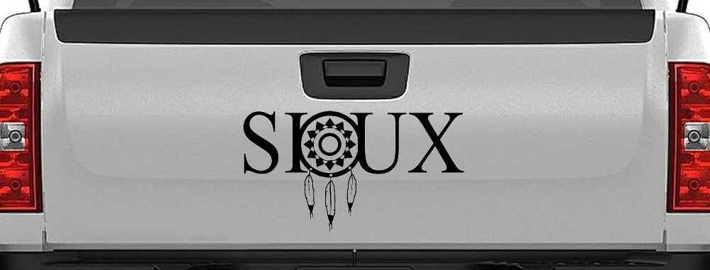 Soux with Dreamcatcher O Native American Indian Dream Catcher Car or Truck Window Vinyl Decal Sticker (Black)