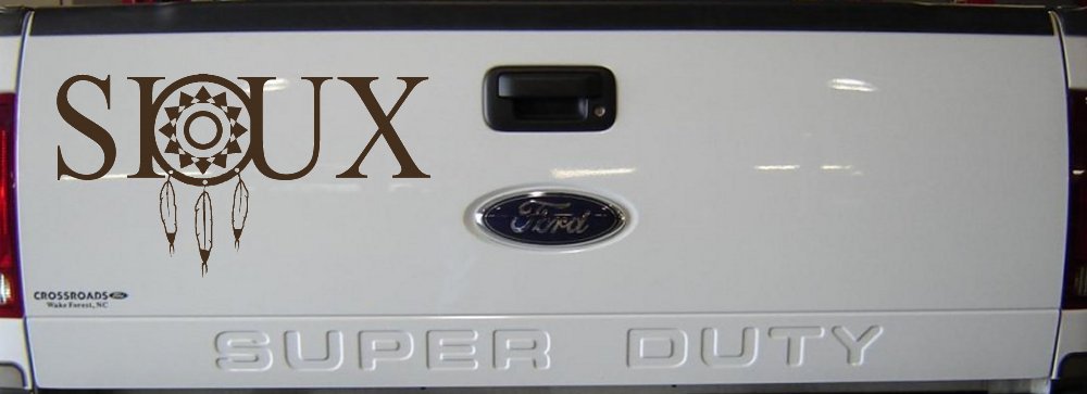 Soux with Dreamcatcher O Native American Indian Dream Catcher Car or Truck Window Vinyl Decal Sticker (Brown)