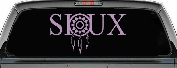 Soux with Dreamcatcher O Native American Indian Dream Catcher Car or Truck Window Decal Sticker