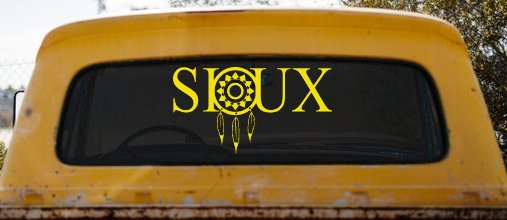 Soux with Dreamcatcher O Native American Indian Dream Catcher Car or Truck Window Decal Sticker