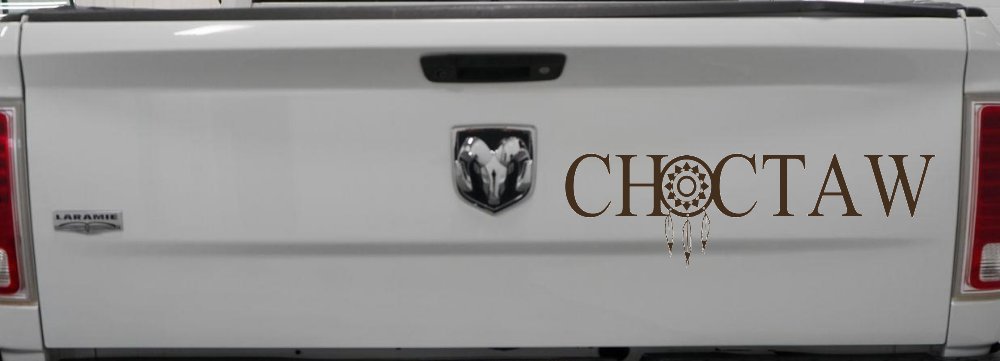 Choctaw with Dreamcatcher O Native American Indian Dream Catcher Car or Truck Window Vinyl Decal Sticker (Brown)