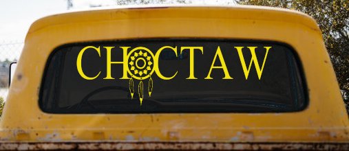 Choctaw with Dreamcatcher O Native American Indian Dream Catcher Car or Truck Window Decal Sticker (Yellow)