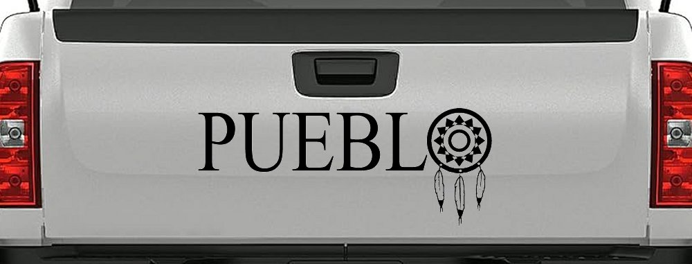 Pueblo with Dreamcatcher O Native American Indian Dream Catcher Car or Truck Window Vinyl Decal Sticker (Black)