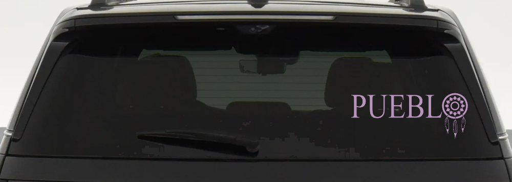 Pueblo with Dreamcatcher O Native American Indian Dream Catcher Car or Truck Window Decal Sticker