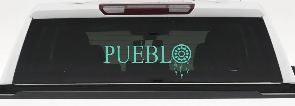 Pueblo with Dreamcatcher O Native American Indian Dream Catcher Car or Truck Window Decal Sticker