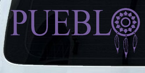 Pueblo with Dreamcatcher O Native American Indian Dream Catcher Car or Truck Window Decal Sticker (Purple)