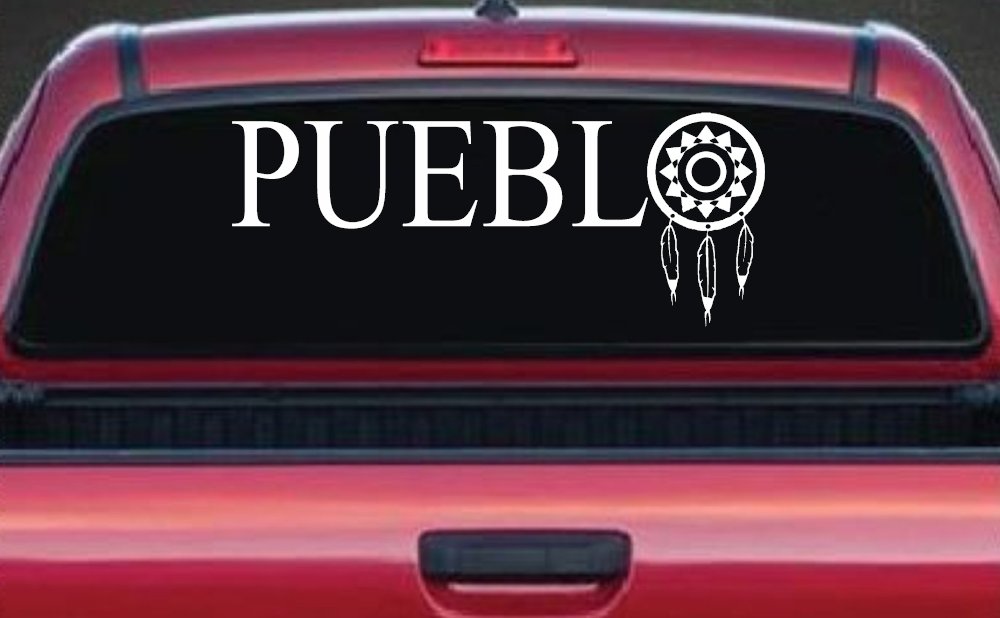 Pueblo with Dreamcatcher O Native American Indian Dream Catcher Car or Truck Window Decal Sticker
