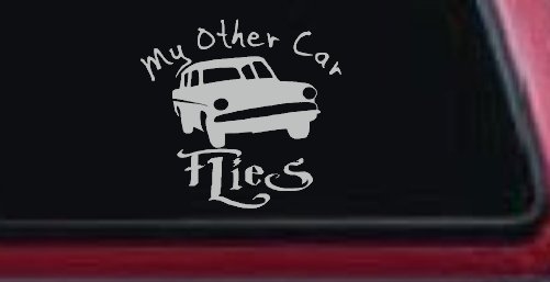 My Other Car Flies Potter Car or Truck Window Decal Sticker (Light Gray)