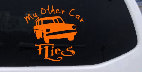 My Other Car Flies Potter Car or Truck Window Vinyl Decal Sticker (Orange)