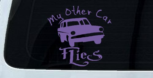 My Other Car Flies Potter Car or Truck Window Decal Sticker (Purple)