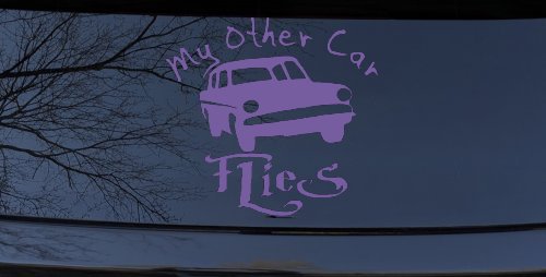 My Other Car Flies Potter Car or Truck Window Decal Sticker (Purple)