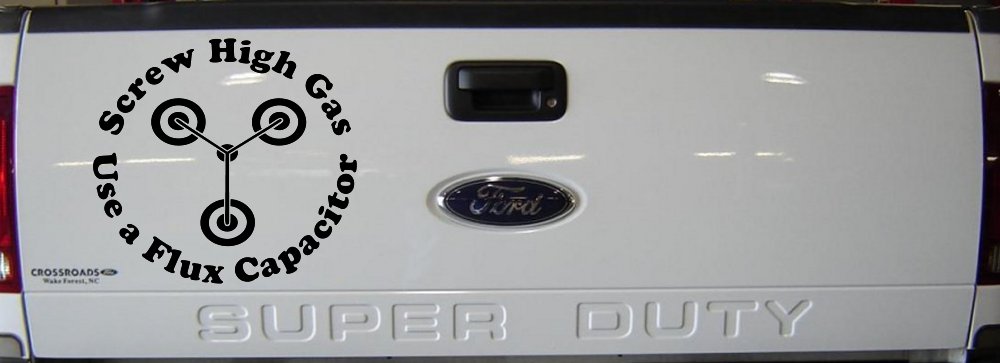 Screw High Gas Use a Flux Capacitor Car or Truck Window Decal Sticker (Black)