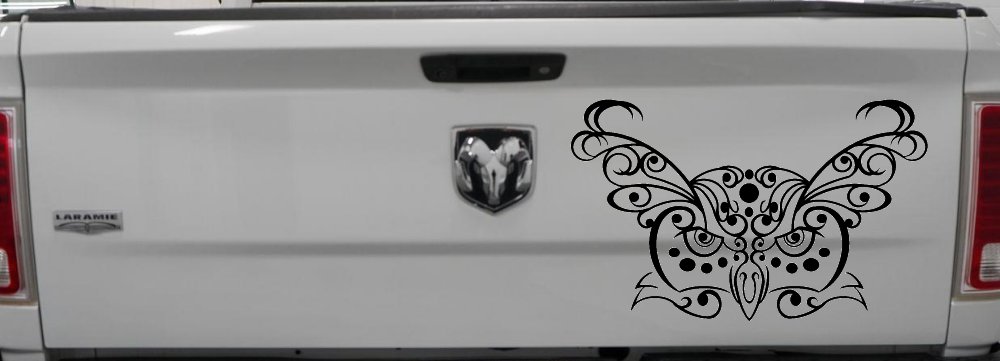 Owl Head Swirl with Dots Car or Truck Window Decal Sticker