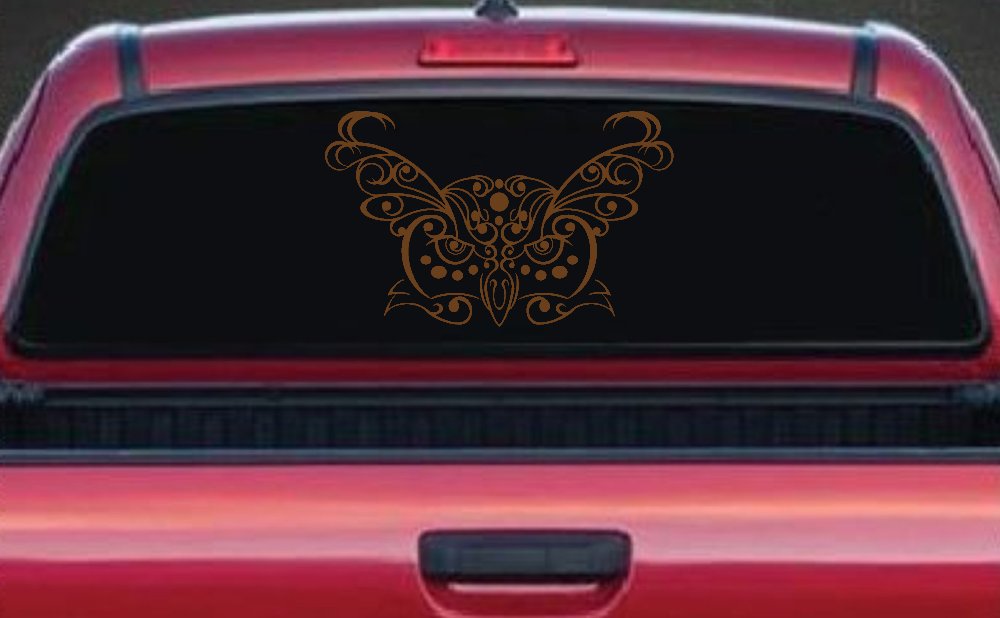 Owl Head Swirl with Dots Car or Truck Window Decal Sticker