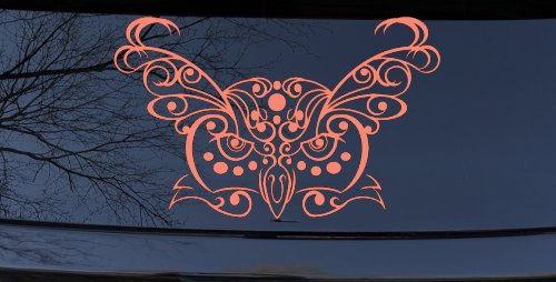 Owl Head Swirl with Dots Car or Truck Window Decal Sticker