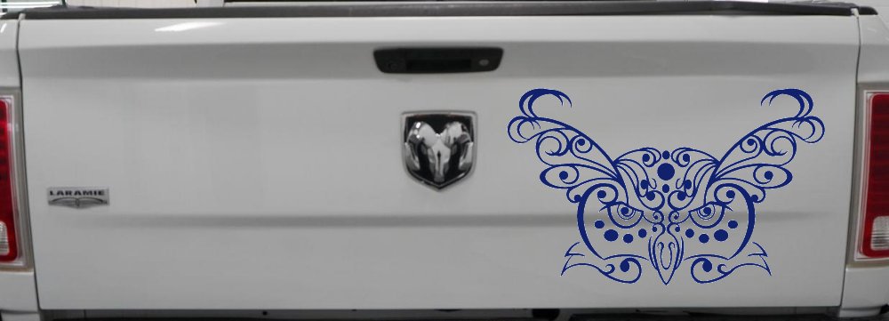 Owl Head Swirl with Dots Car or Truck Window Decal Sticker