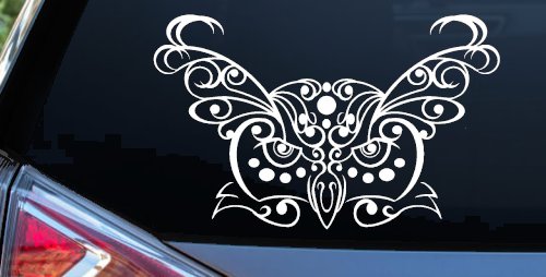 Owl Head Swirl with Dots Car or Truck Window Decal Sticker