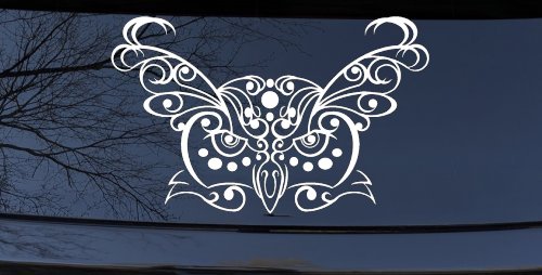 Owl Head Swirl with Dots Car or Truck Window Decal Sticker
