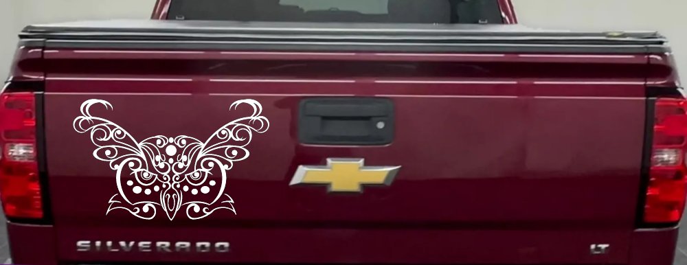 Owl Head Swirl with Dots Car or Truck Window Decal Sticker