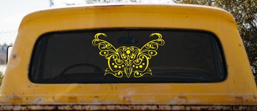Owl Head Swirl with Dots Car or Truck Window Decal Sticker