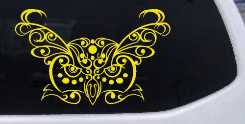 Owl Head Swirl with Dots Car or Truck Window Decal Sticker