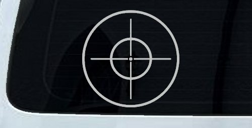 Crosshairs Hunting Car or Truck Window Decal Sticker (Light Gray)