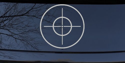 Crosshairs Hunting Car or Truck Window Decal Sticker (Light Gray)