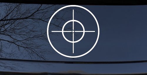 Crosshairs Hunting Car or Truck Window Decal Sticker (White)