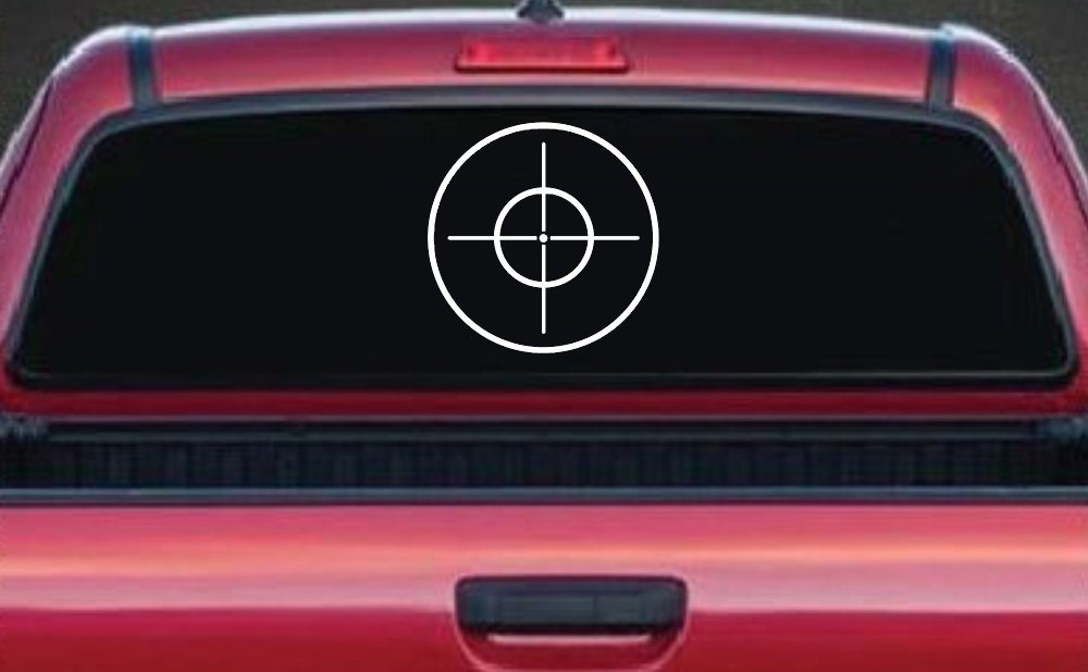 Crosshairs Hunting Car or Truck Window Decal Sticker (White)