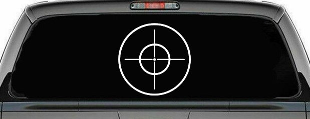 Crosshairs Hunting Car or Truck Window Decal Sticker (White)