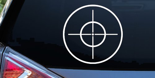 Crosshairs Hunting Car or Truck Window Decal Sticker (White)